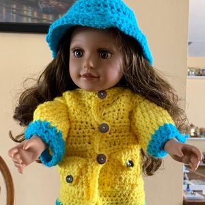 18 inch American girl inspired raincoat outfit